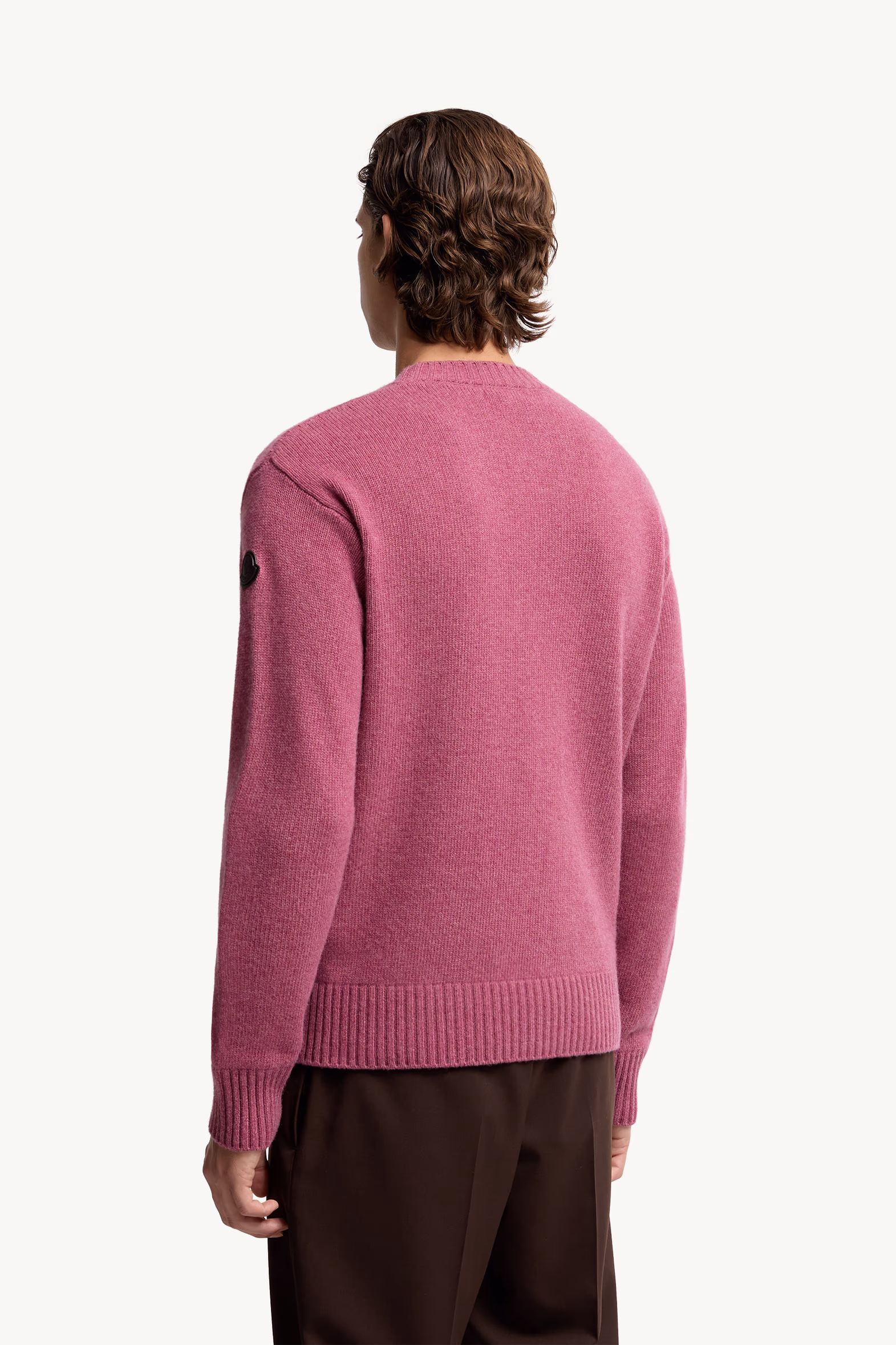 Monogram Wool & Cashmere Sweater Men Pink Moncler 5